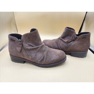 Clarks Nissini Top Waterproof 26180472 Womens 8M Brown Wide Ankle Booties Boots